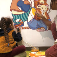 Fresque murale à 4 mains